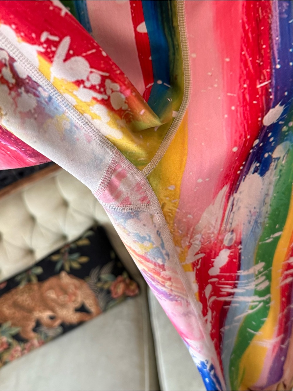 🦄 Grace Noel Rainbow Unicorn Art Leggings Size Large Festival Fantasy - Picture 4 of 11